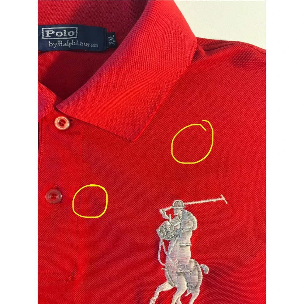 Polo Ralph Lauren Mens XXL Red Big Pony Embroidered Short Sleeve Polo Shirt 9